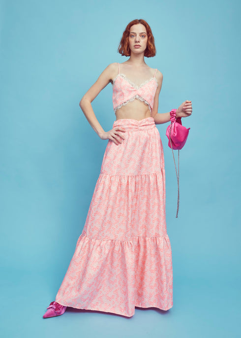 Mae Co-ord Lace Trim Bralet - Pink